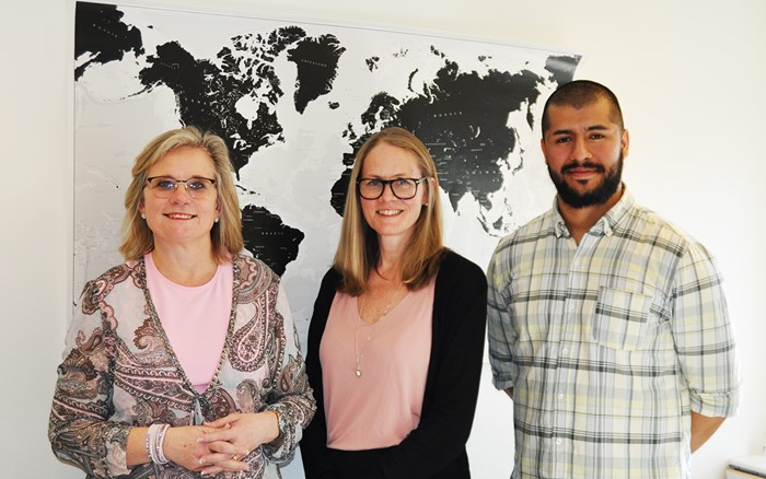 Maria Fälth tillsammans med projektledare Annika Nordgren och delprojektledare Danilo Espinoza.